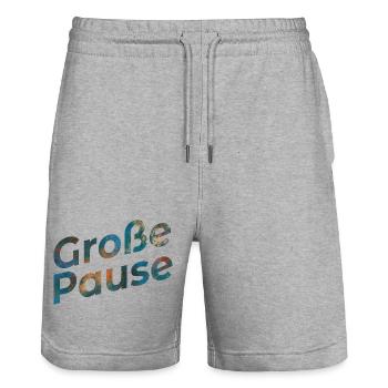 Große Pause - Stanley/Stella Unisex Bio Joggingshorts Trainer  - Grau meliert - Vorne - Nik (191cm) & Marisol (170cm)