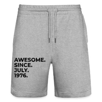Depuis juillet 1976 – Incroyable faute de frappe vintage - Short de jogging bio TRAINER Stanley/Stella unisexe - gris chiné - Devant - Nik (191cm) & Marisol (170cm)