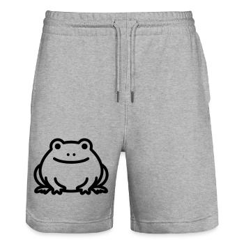 frog - Stanley/Stella Trainer Unisex Organic Jogging Shorts - heather grey - Front - Nik (191cm) & Marisol (170cm)