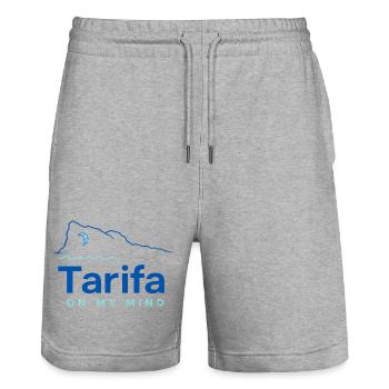 Tarifa dans ma tête, kitesurf sur la côte andalouse - Short de jogging bio TRAINER Stanley/Stella unisexe - gris chiné - Devant - Nik (191cm) & Marisol (170cm)