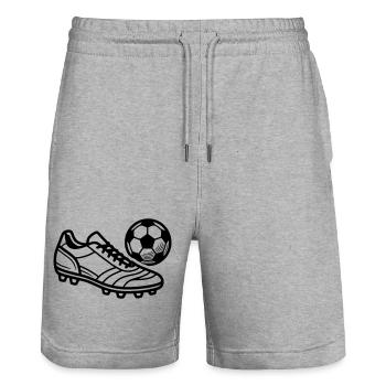 Fußballschuh Fußball Trikot Bolzplatz Kicker - Stanley/Stella Unisex Bio Joggingshorts Trainer  - Grau meliert - Vorne - Nik (191cm) & Marisol (170cm)