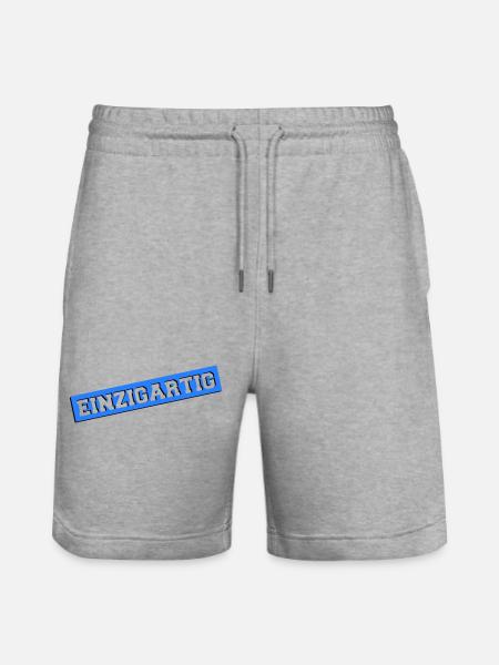 einzigartig02 - Stanley/Stella Unisex Bio Joggingshorts Trainer  - Grau meliert