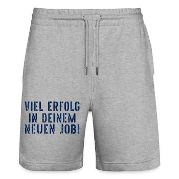 Abschied Jobwechsel Erfolg - Stanley/Stella Unisex Bio Joggingshorts Trainer  - Grau meliert - Vorne - Nik (191cm) & Marisol (170cm)