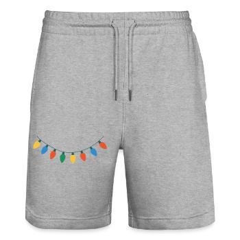Guirlandes lumineuses - Festival des lumières de Noël hiver - Short de jogging bio TRAINER Stanley/Stella unisexe - gris chiné - Devant - Nik (191cm) & Marisol (170cm)