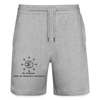 KI Studium - Stanley/Stella Unisex Bio Joggingshorts Trainer  - Grau meliert - Vorne - Nik (191cm) & Marisol (170cm)