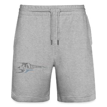 Seven Sisters | England Klippen Lineart - Stanley/Stella Unisex Bio Joggingshorts Trainer  - Grau meliert - Vorne - Nik (191cm) & Marisol (170cm)