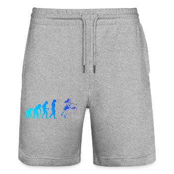 Motif d’athlète de pickleball autour du tournoi de pickleball - Short de jogging bio TRAINER Stanley/Stella unisexe - gris chiné - Devant - Nik (191cm) & Marisol (170cm)