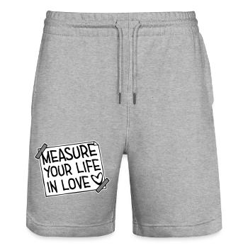 Measure Your Life In Love Inspirierend Liebe Logo - Stanley/Stella Unisex Bio Joggingshorts Trainer  - Grau meliert - Vorne - Nik (191cm) & Marisol (170cm)