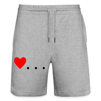 Cœur à trois points – Conception de symboles - Short de jogging bio TRAINER Stanley/Stella unisexe - gris chiné - Devant - Nik (191cm) & Marisol (170cm)