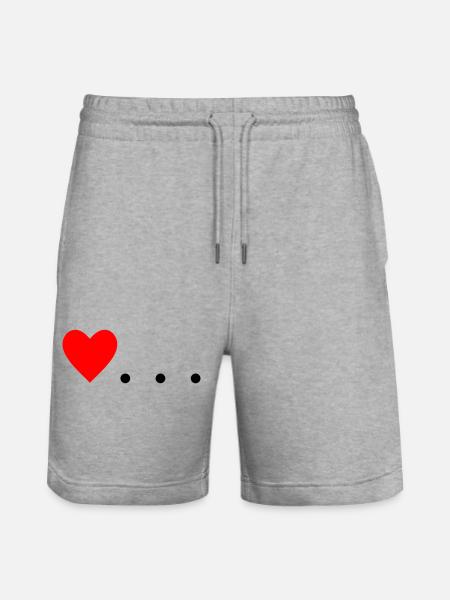 Heart with Three Dots – Symbol Design - Stanley/Stella Trainer Unisex Organic Jogging Shorts - heather grey