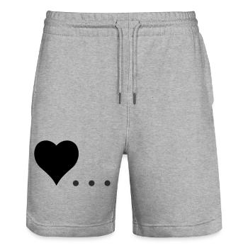 Cœur à trois points – Conception de symboles - Short de jogging bio TRAINER Stanley/Stella unisexe - gris chiné - Devant - Nik (191cm) & Marisol (170cm)