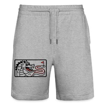 Minigolf Retro Cartoon Golfball JGA Team - Stanley/Stella Unisex Bio Joggingshorts Trainer  - Grau meliert - Vorne - Nik (191cm) & Marisol (170cm)