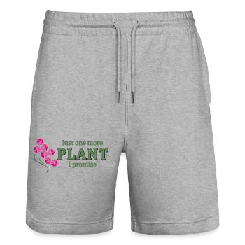 Nur noch eine Pflanze, das verspreche ich – lustige Gartenarbeit - Stanley/Stella Unisex Bio Joggingshorts Trainer  - Grau meliert - Vorne - Nik (191cm) & Marisol (170cm)
