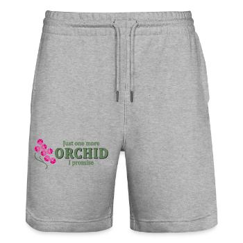 Nur noch eine Orchidee, ich verspreche – lustige Blumenkunst - Stanley/Stella Unisex Bio Joggingshorts Trainer  - Grau meliert - Vorne - Nik (191cm) & Marisol (170cm)