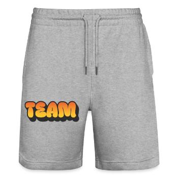 Team - Stanley/Stella Unisex Bio Joggingshorts Trainer  - Grau meliert - Vorne - Nik (191cm) & Marisol (170cm)