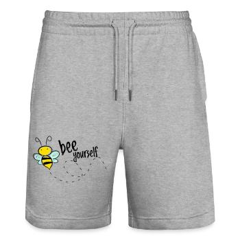 S’il te reste toi-même, abeille qui dit T-shirt - Short de jogging bio TRAINER Stanley/Stella unisexe - gris chiné - Devant - Nik (191cm) & Marisol (170cm)