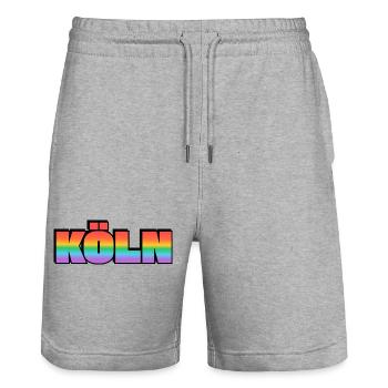 Köln Rainbow LGBT Gay Pride - Stanley/Stella Unisex Bio Joggingshorts Trainer  - Grau meliert - Vorne - Nik (191cm) & Marisol (170cm)
