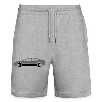 Logo de l’outil automobile Auto Mechanic - Short de jogging bio TRAINER Stanley/Stella unisexe - gris chiné - Devant - Nik (191cm) & Marisol (170cm)