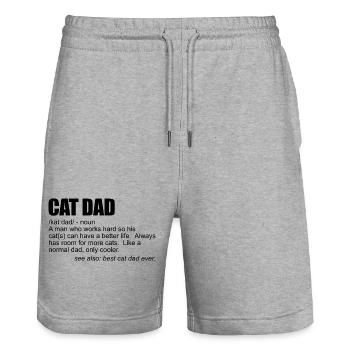Définition de Cat Dad Cat Dad pour hommes D - Short de jogging bio TRAINER Stanley/Stella unisexe - gris chiné - Devant - Nik (191cm) & Marisol (170cm)