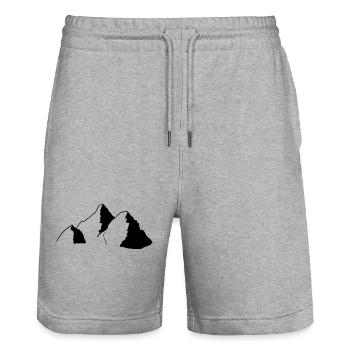 Berg - Stanley/Stella Unisex Bio Joggingshorts Trainer  - Grau meliert - Vorne - Nik (191cm) & Marisol (170cm)