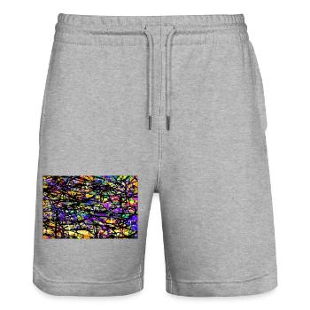 krisjhunjgh - Stanley/Stella Unisex Bio Joggingshorts Trainer  - Grau meliert - Vorne - Nik (191cm) & Marisol (170cm)