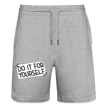 Do It For Yourself Inspirierend Selbstliebe Zitat - Stanley/Stella Unisex Bio Joggingshorts Trainer  - Grau meliert - Vorne - Nik (191cm) & Marisol (170cm)
