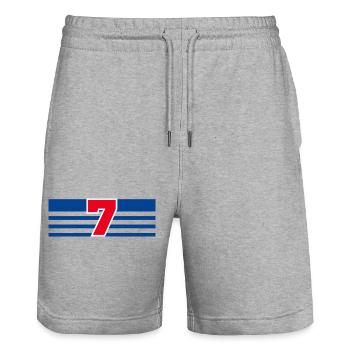 Numéro 7 France  - Short de jogging bio TRAINER Stanley/Stella unisexe - gris chiné - Devant - Nik (191cm) & Marisol (170cm)