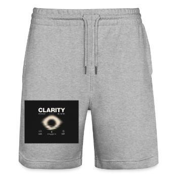 Clarity – Minimal Future Graphic - Stanley/Stella Unisex Bio Joggingshorts Trainer  - Grau meliert - Vorne - Nik (191cm) & Marisol (170cm)
