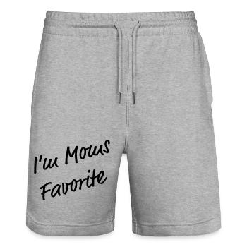 Je suis le T-shirt drôle préféré de maman - Short de jogging bio TRAINER Stanley/Stella unisexe - gris chiné - Devant - Nik (191cm) & Marisol (170cm)