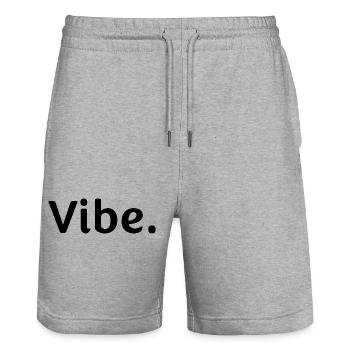 Vibe. - Stanley/Stella Trainer Unisex Organic Jogging Shorts - heather grey - Front - Nik (191cm) & Marisol (170cm)