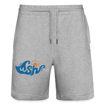 WSH Vague bleue - Short de jogging bio TRAINER Stanley/Stella unisexe - gris chiné - Devant - Nik (191cm) & Marisol (170cm)