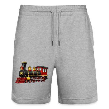 lokomotive - Stanley/Stella Unisex Bio Joggingshorts Trainer  - Grau meliert - Vorne - Nik (191cm) & Marisol (170cm)
