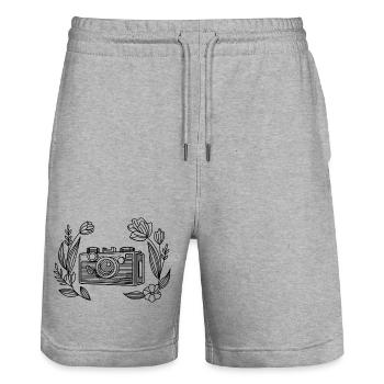 Créer des souvenirs logo - Short de jogging bio TRAINER Stanley/Stella unisexe - gris chiné - Devant - Nik (191cm) & Marisol (170cm)