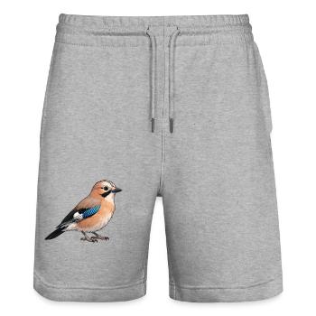 Jay Bird - Short de jogging bio TRAINER Stanley/Stella unisexe - gris chiné - Devant - Nik (191cm) & Marisol (170cm)