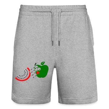 Obst - Stanley/Stella Unisex Bio Joggingshorts Trainer  - Grau meliert - Vorne - Nik (191cm) & Marisol (170cm)