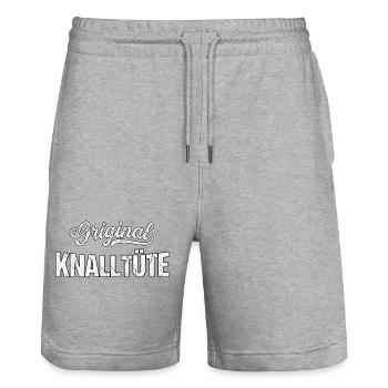 Lustige Knalltüte - Stanley/Stella Unisex Bio Joggingshorts Trainer  - Grau meliert - Vorne - Nik (191cm) & Marisol (170cm)