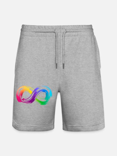 Rainbow Infinity Pinselstrich - Stanley/Stella Unisex Bio Joggingshorts Trainer - Grau meliert