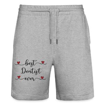 Best Dentist ever - Stanley/Stella Trainer Unisex Organic Jogging Shorts - heather grey - Front - Nik (191cm) & Marisol (170cm)