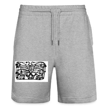 Versteckte Blicke - Stanley/Stella Unisex Bio Joggingshorts Trainer  - Grau meliert - Vorne - Nik (191cm) & Marisol (170cm)