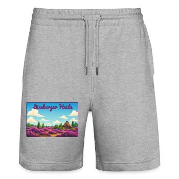 Lüneburger Heide - Stanley/Stella Unisex Bio Joggingshorts Trainer  - Grau meliert - Vorne - Nik (191cm) & Marisol (170cm)