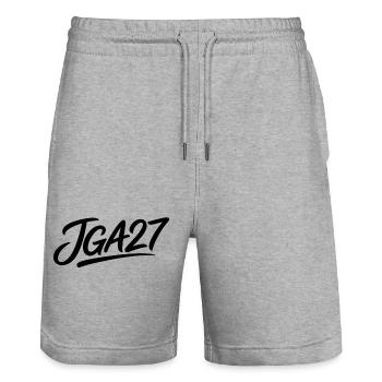 JGA27 Party - Short de jogging bio TRAINER Stanley/Stella unisexe - gris chiné - Devant - Nik (191cm) & Marisol (170cm)