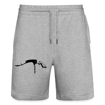 Waiter's knife - Stanley/Stella Trainer Unisex Organic Jogging Shorts - heather grey - Front - Nik (191cm) & Marisol (170cm)