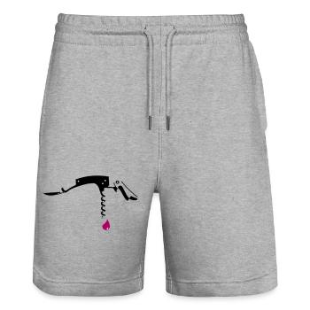 Couteau de serveur avec des gouttes - Short de jogging bio TRAINER Stanley/Stella unisexe - gris chiné - Devant - Nik (191cm) & Marisol (170cm)