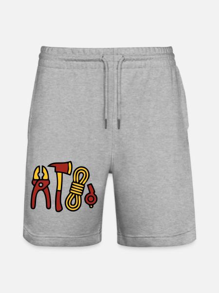 Fire Brigade Tool Graphics - Stanley/Stella Trainer Unisex Organic Jogging Shorts - heather grey
