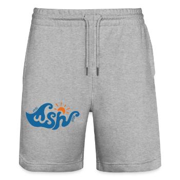 La vague bleue de Windsurfing Hargen - Short de jogging bio TRAINER Stanley/Stella unisexe - gris chiné - Devant - Nik (191cm) & Marisol (170cm)