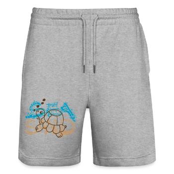 Tortue - Short de jogging bio TRAINER Stanley/Stella unisexe - gris chiné - Devant - Nik (191cm) & Marisol (170cm)