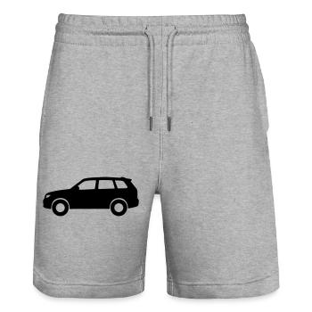 Car Silhouette - Stanley/Stella Trainer Unisex Organic Jogging Shorts - heather grey - Front - Nik (191cm) & Marisol (170cm)