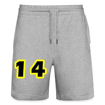 14 Zahl symbol - Stanley/Stella Unisex Bio Joggingshorts Trainer  - Grau meliert - Vorne - Nik (191cm) & Marisol (170cm)