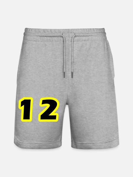 12 Symbole numérique - Short de jogging bio TRAINER Stanley/Stella unisexe - gris chiné