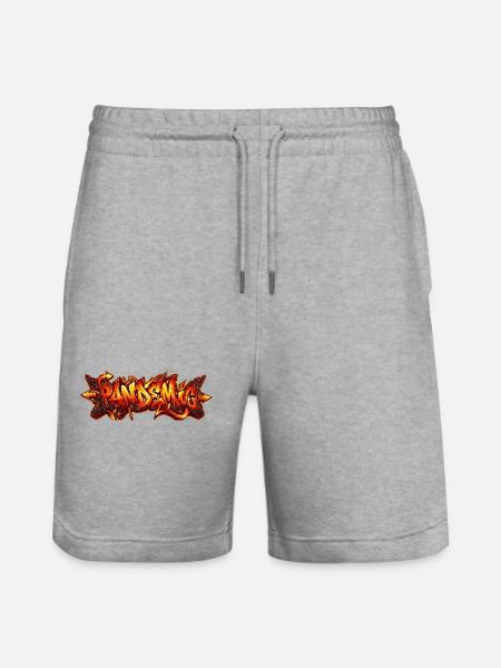 Randsmix Graffiti Flammen-Logo - Stanley/Stella Unisex Bio Joggingshorts Trainer - Grau meliert